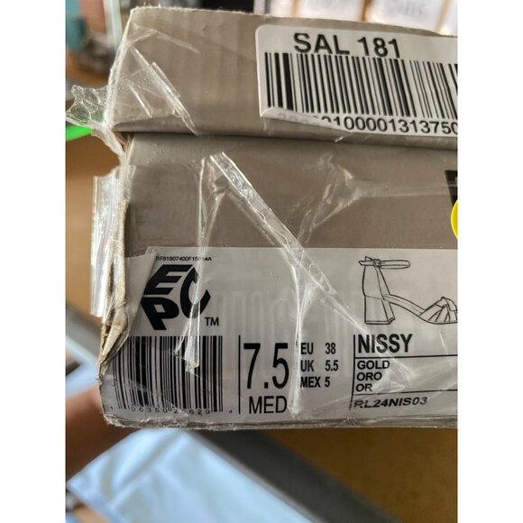 Kenneth Cole Reaction Womens Nissy Square Toe Dress Sandals Gold Size 7.5M NWOB - Picture 5 of 5